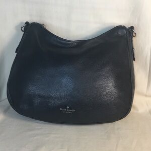 Kate Spade Black Pebbled Leather Hobo Bag